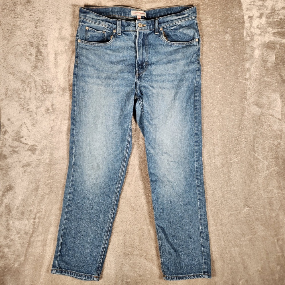 Lucky Brand Relaxed Straight Jeans Mens 31 Blue Excellent Boy Mid Rise Denim